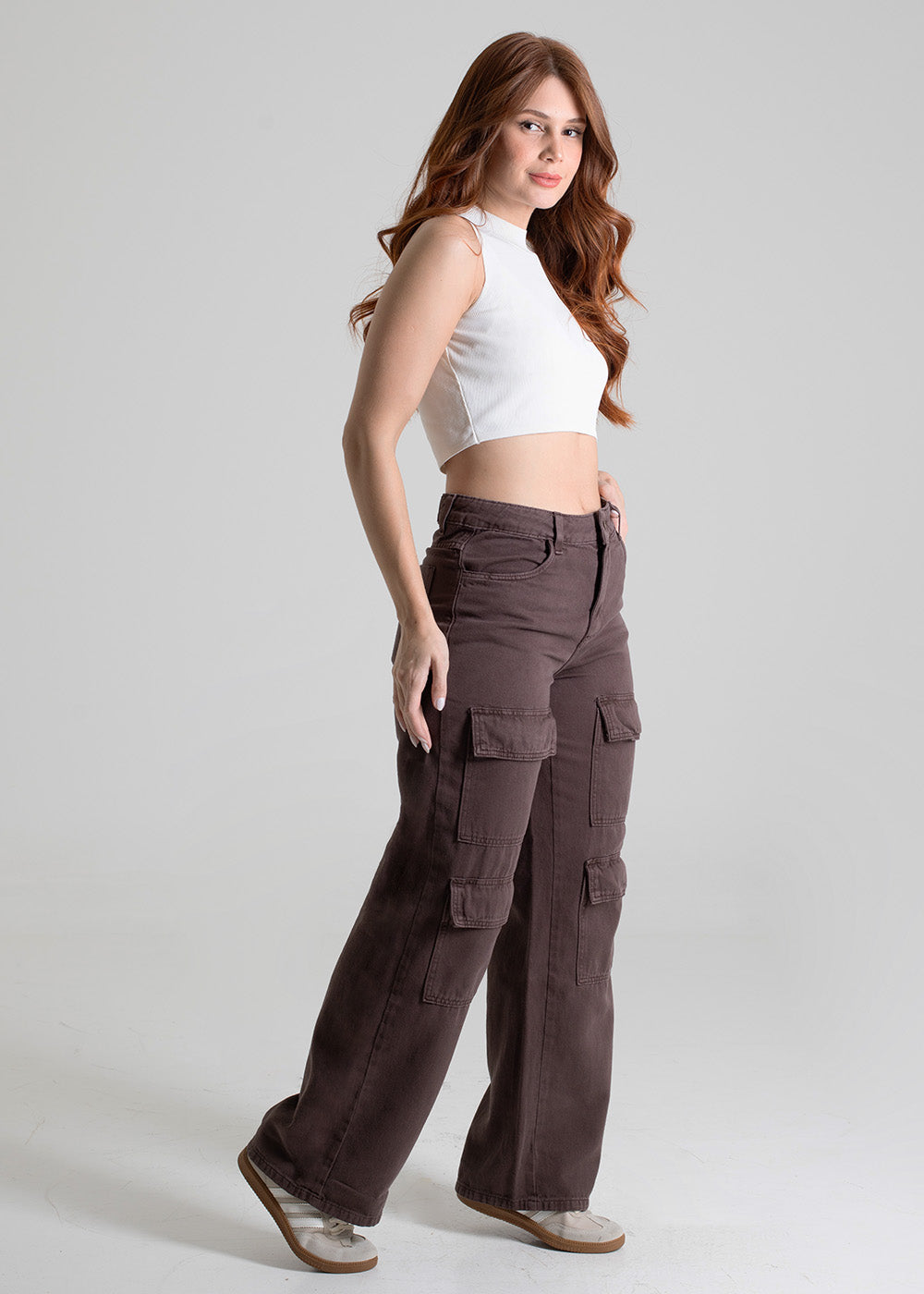 Calça Sarja Sawary Wide Leg - 280389 MARROM