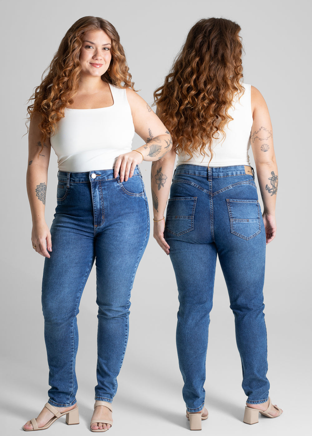 Calça Jeans Sawary Push Up Plus Size  petit - 280391 AZUL
