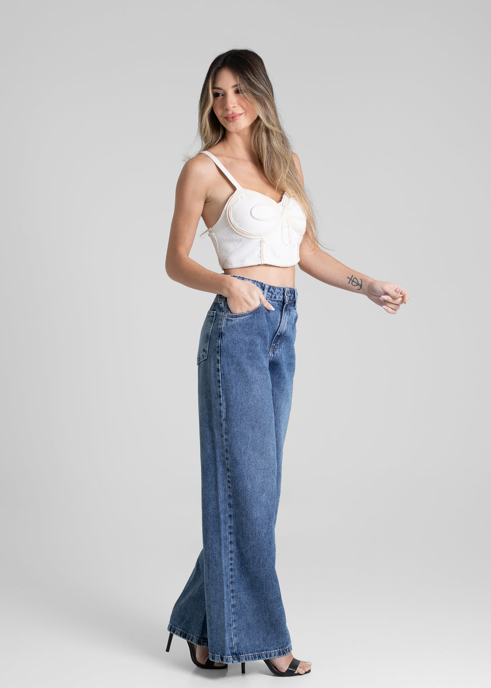 Calça Jeans Sawary Extra Wide Leg - 280406 AZUL