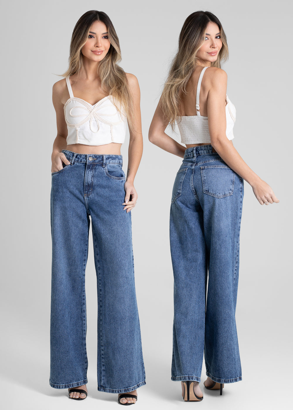 Calça Jeans Sawary Extra Wide Leg - 280406 AZUL