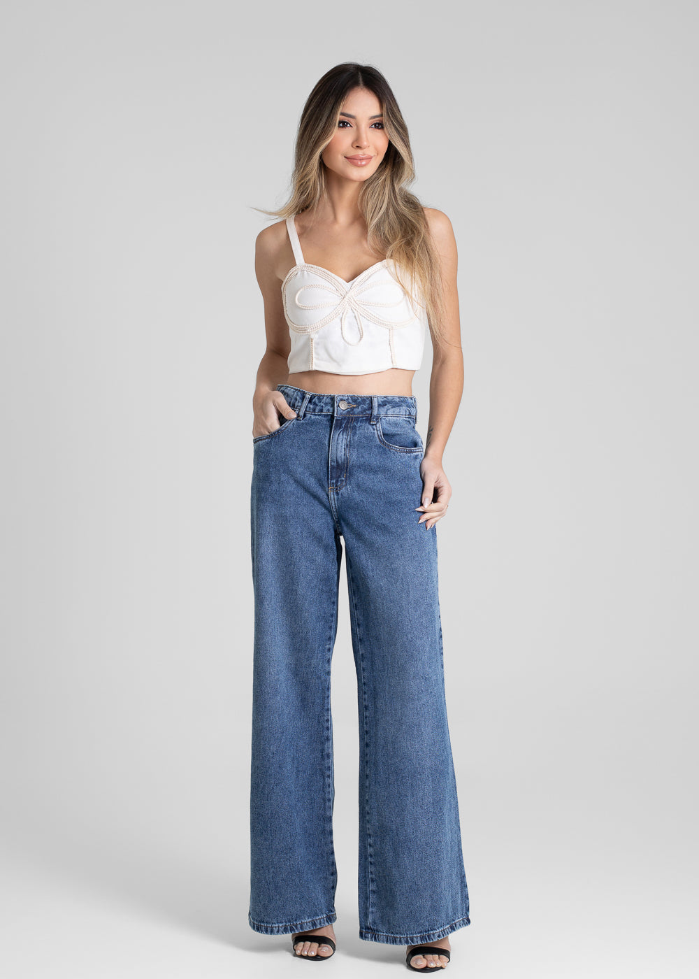 Calça Jeans Sawary Extra Wide Leg - 280406 AZUL
