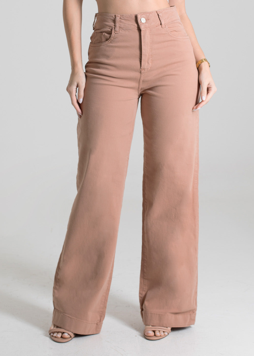 Calça Sarja Sawary Wide Leg - 280408 BEGE