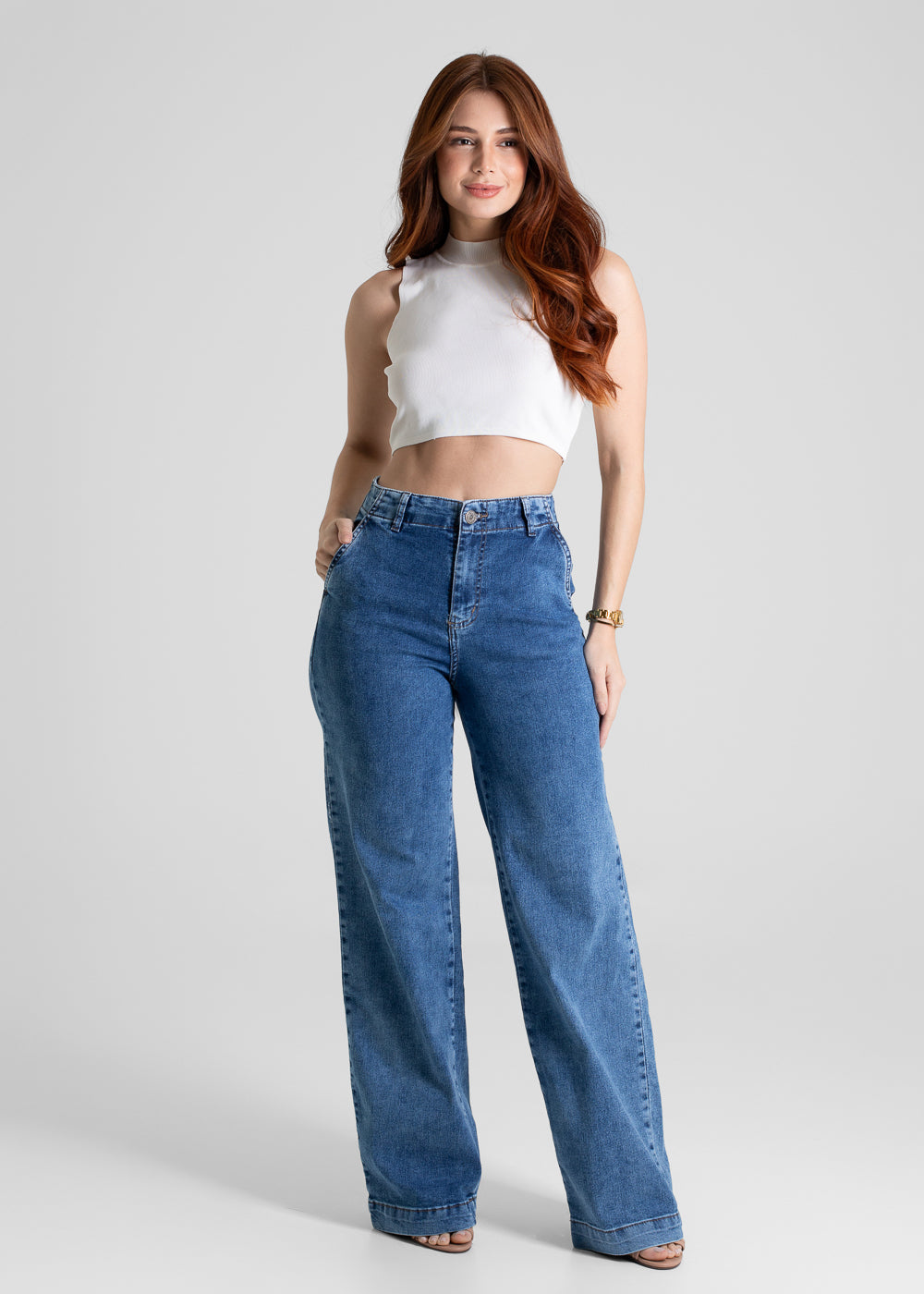 Calça Jeans Sawary Wide Leg - 280447 AZUL