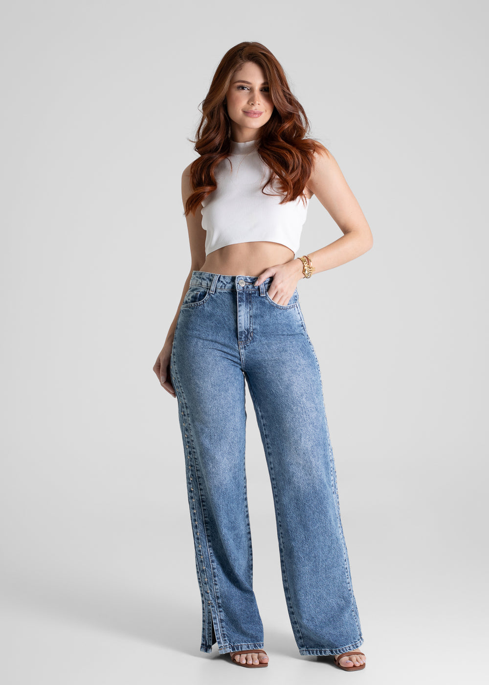 Calça Jeans Sawary Wide Leg - 280453 AZUL