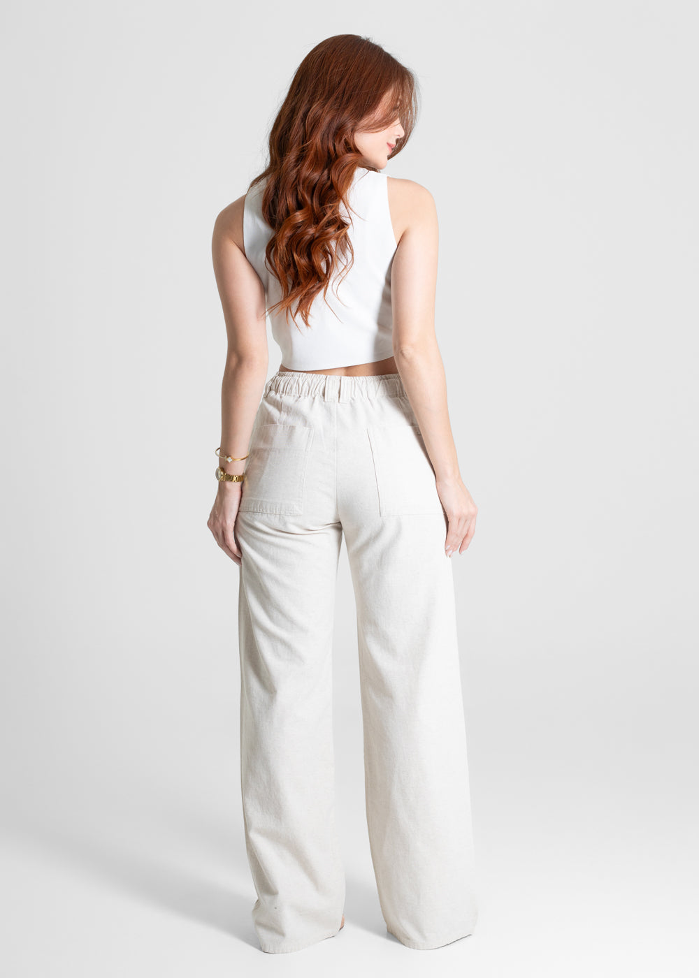 Calça Linho Sawary Wide Leg - 280460 OFF WHITE