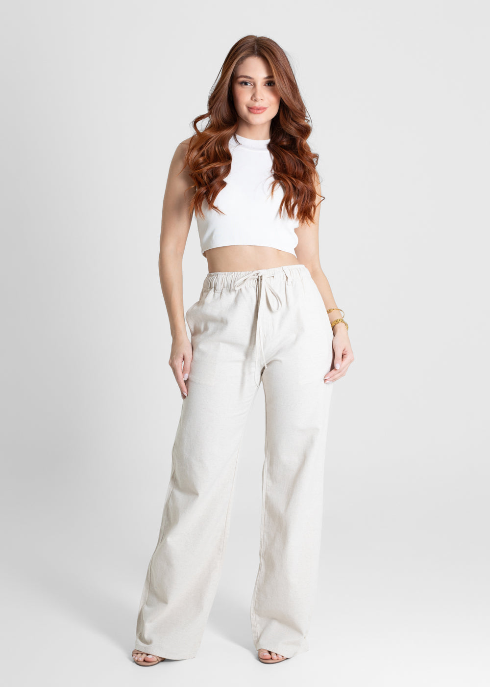 Calça Linho Sawary Wide Leg - 280460 OFF WHITE