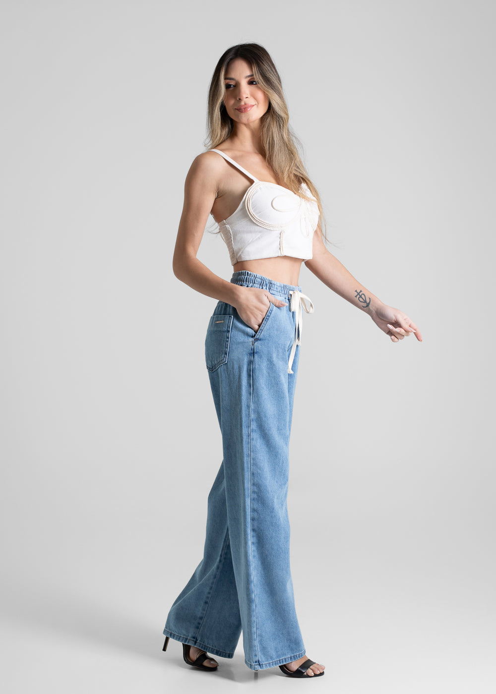 Calça Jeans Sawary Wide Leg - 280467 AZUL