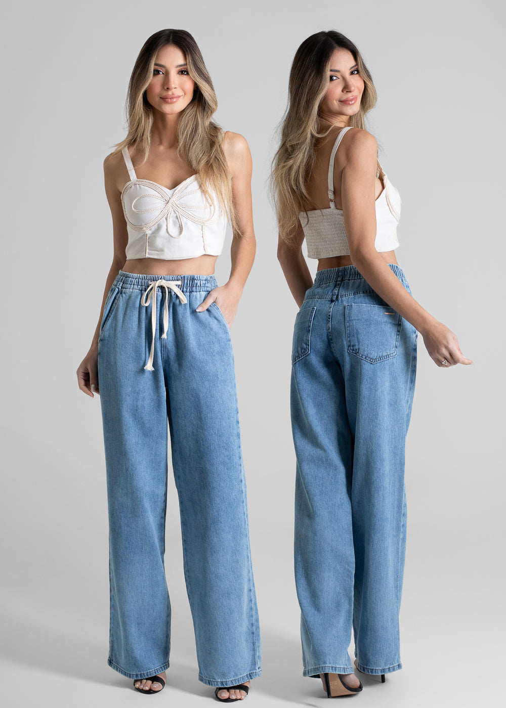 Calça Jeans Sawary Wide Leg - 280467 AZUL
