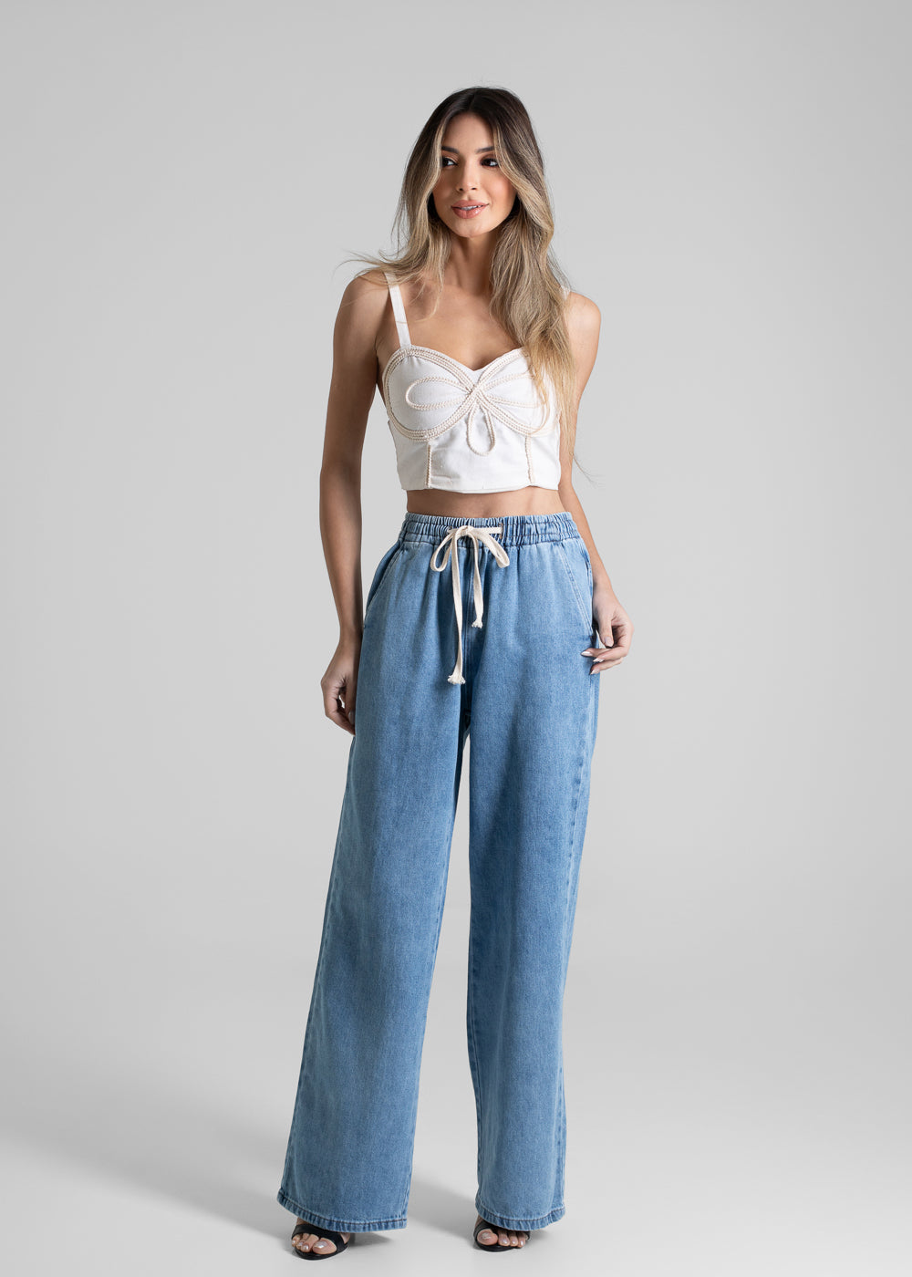 Calça Jeans Sawary Wide Leg - 280467 AZUL