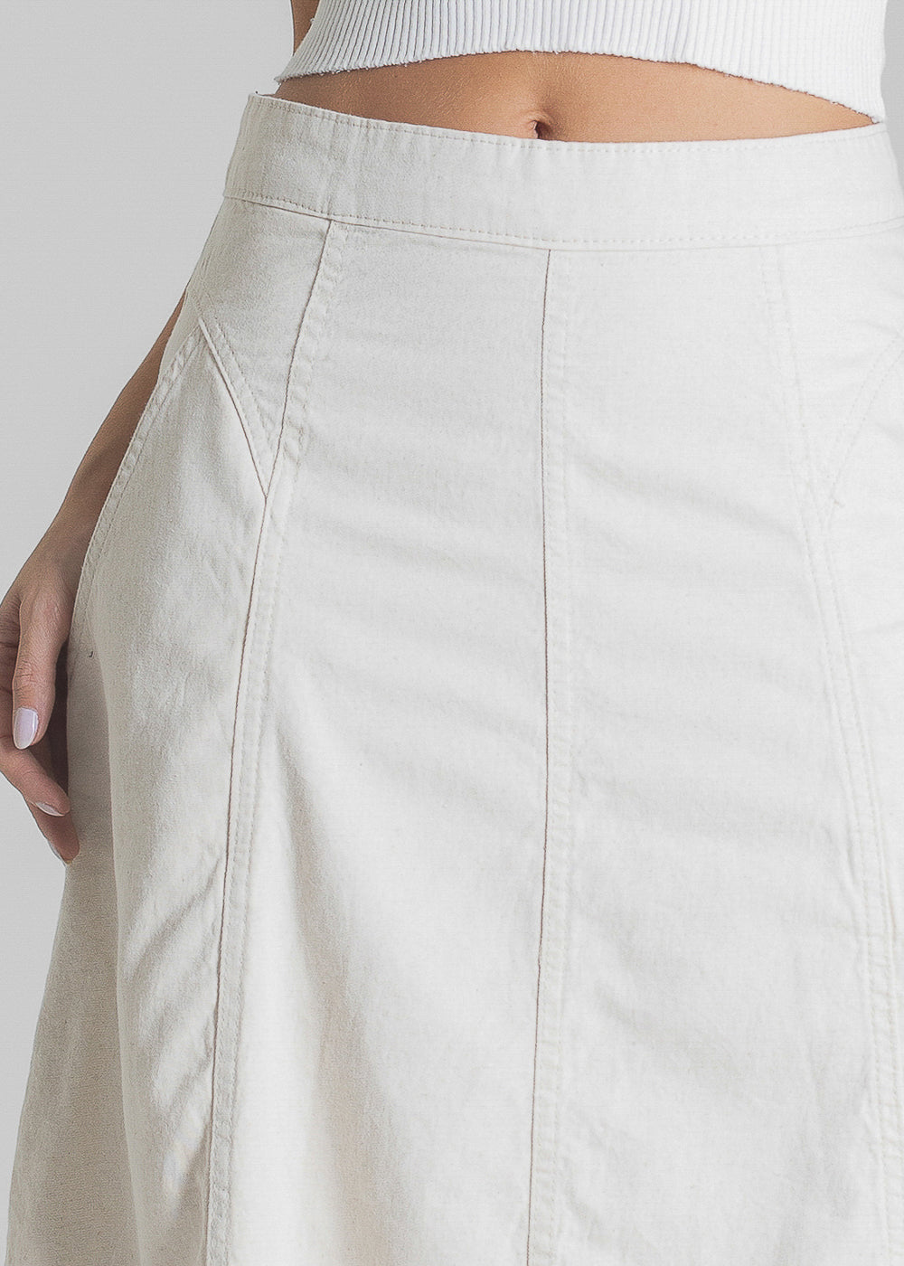 Saia Linho Sawary Midi - 280474 OFF WHITE