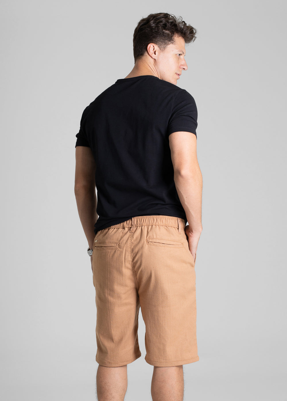 Bermuda Linho Sawary - 280477 MARROM