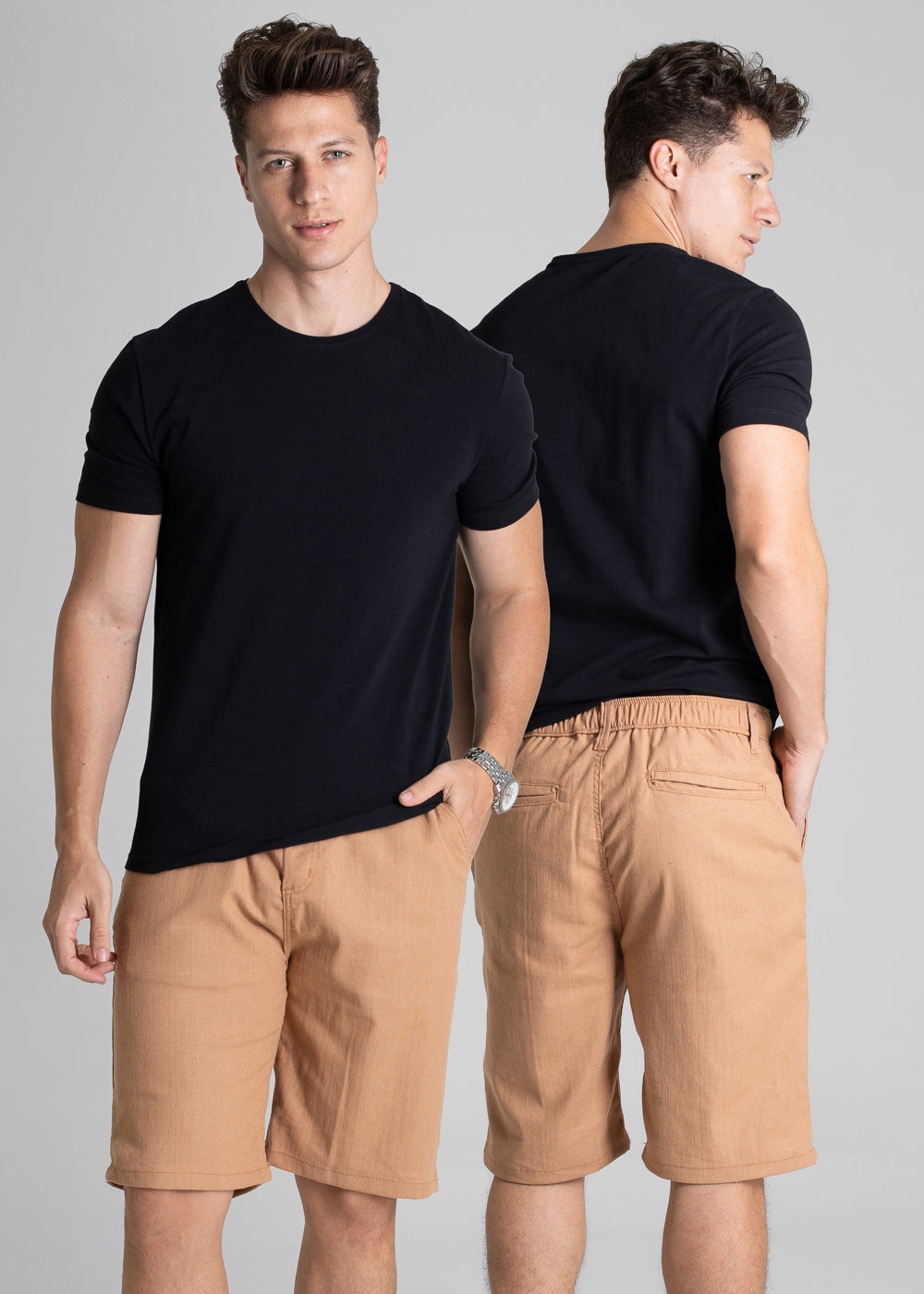 Bermuda Linho Sawary - 280477 MARROM