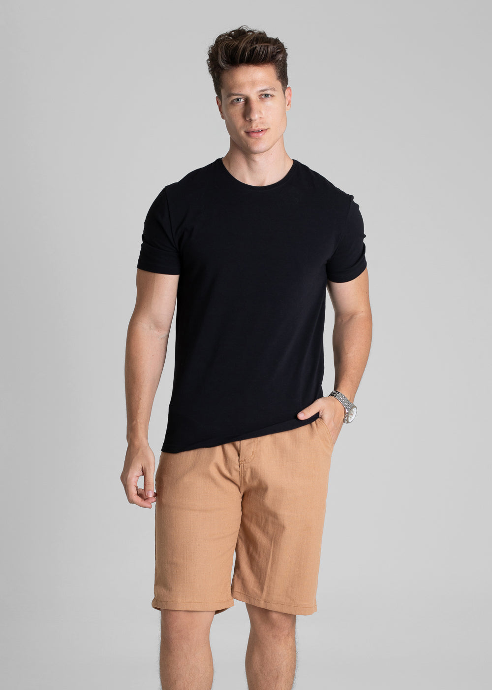 Bermuda Linho Sawary - 280477 MARROM