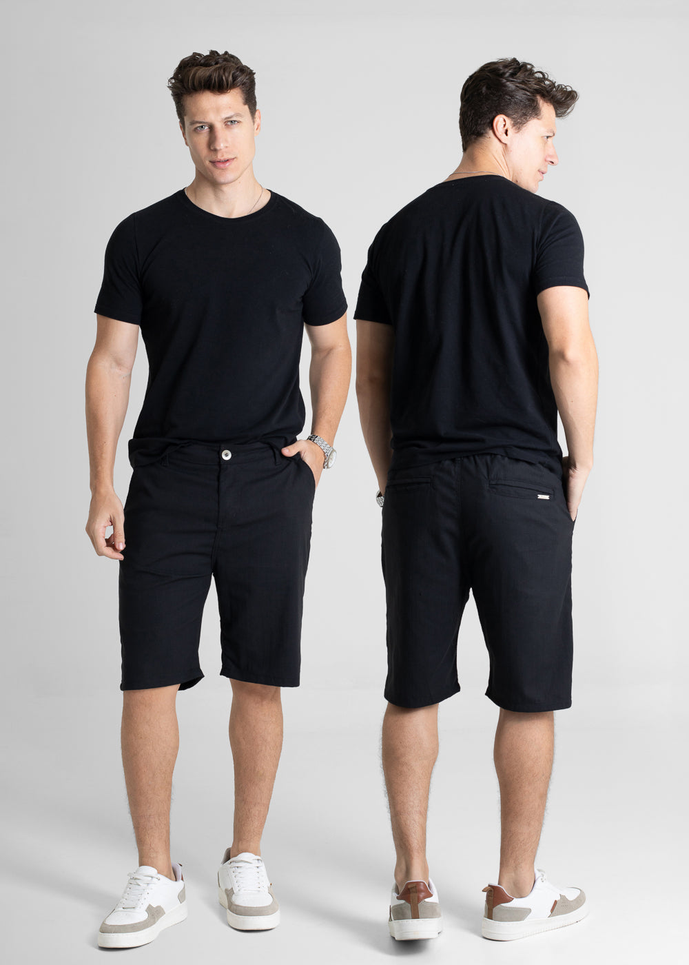 Bermuda Linho Sawary - 280479 PRETO