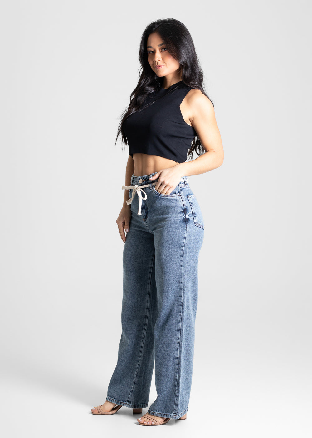 Calça Jeans Sawary Wide Leg - 280488 AZUL