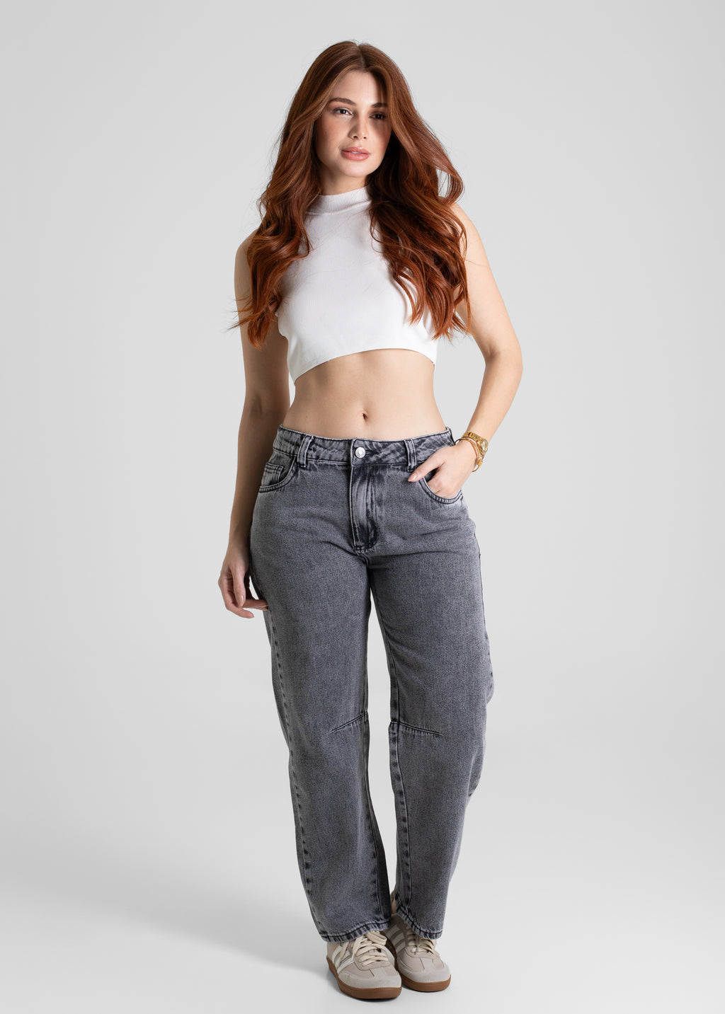 Calça Jeans Sawary Barrel - 280513 PRETO