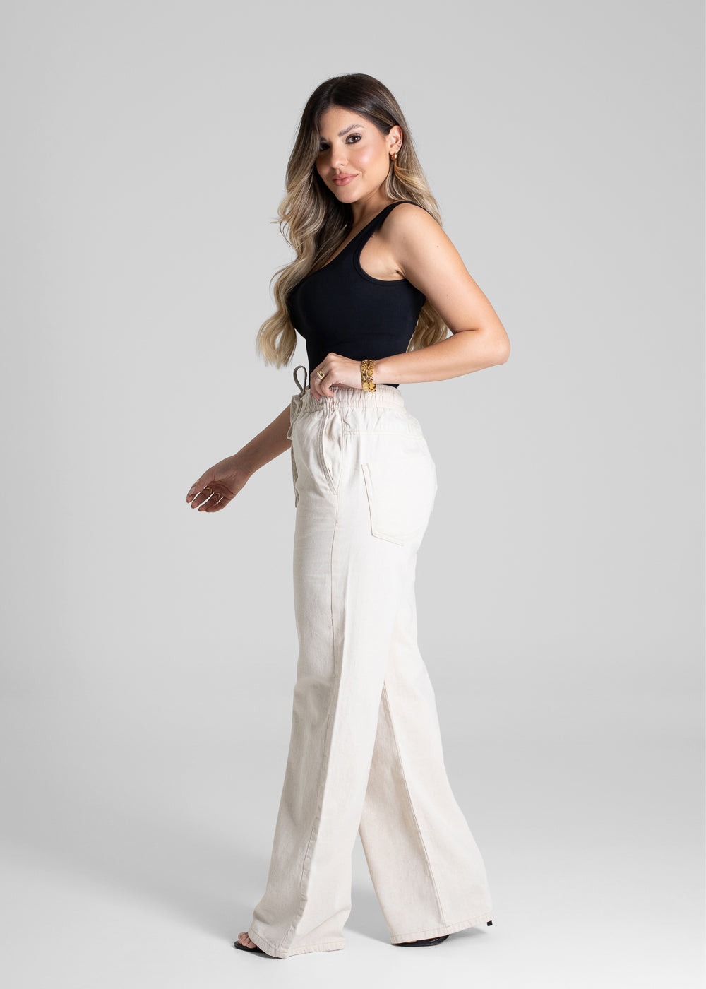 Calça Linho Sawary Wide Leg - 280521 OFF WHITE
