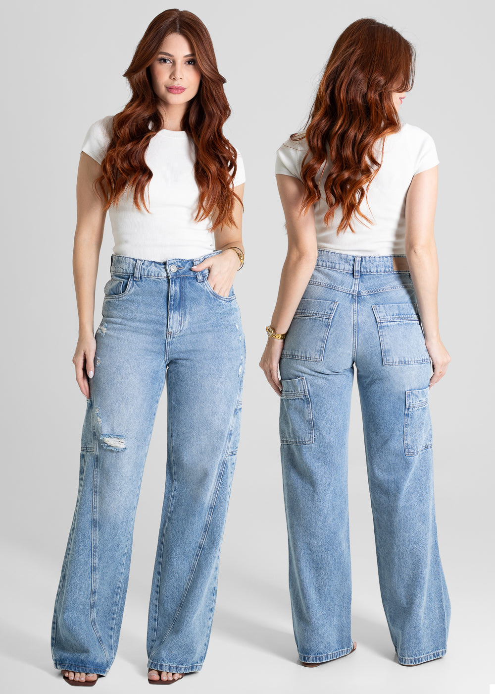 Calça Jeans Sawary Wide Leg - 280524 AZUL