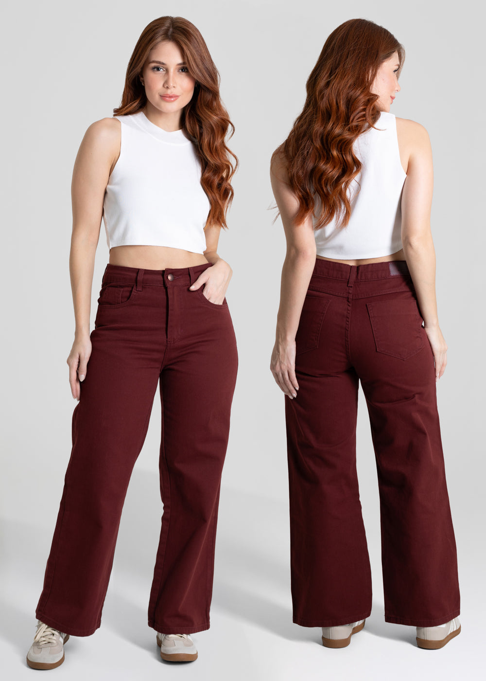 Calça Sarja Sawary Wide Leg Petit - 280528 VERMELHO