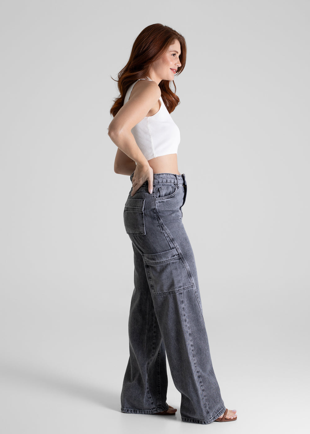 Calça Jeans Sawary Wide Leg - 280529 PRETO