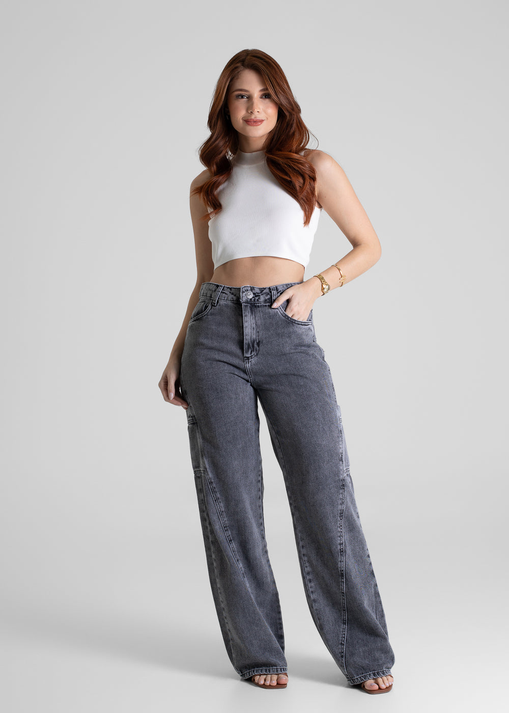 Calça Jeans Sawary Wide Leg - 280529 PRETO
