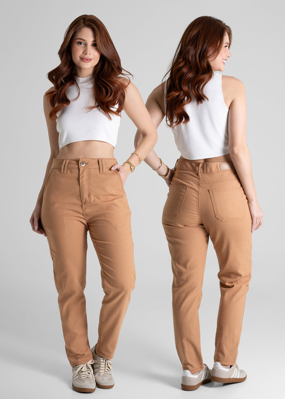 Calça Linho Sawary Mom - 280542 MARROM