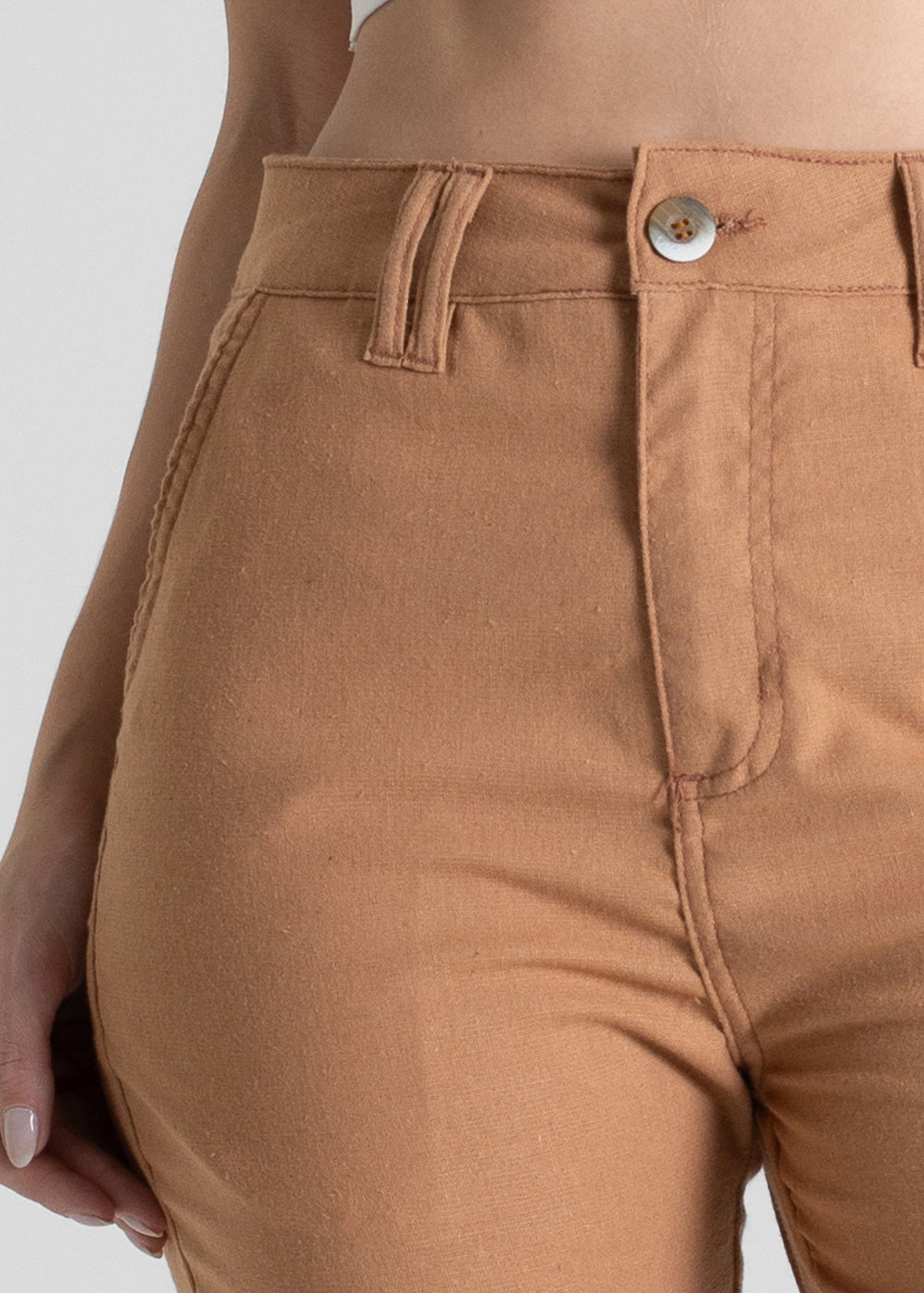 Calça Linho Sawary Mom - 280542 MARROM