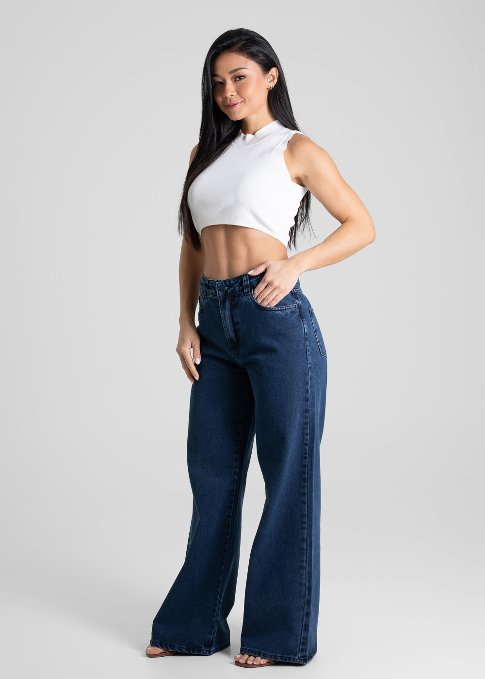 Calça Jeans Sawary Extra Wide Leg - 280570 PRETO