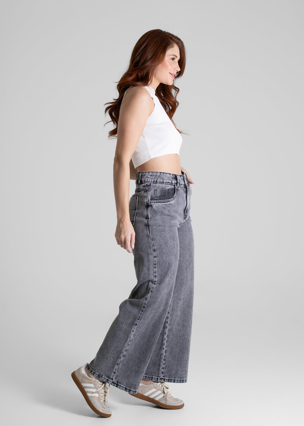 Calça Jeans Sawary Wide Leg Petit - 280578 PRETO