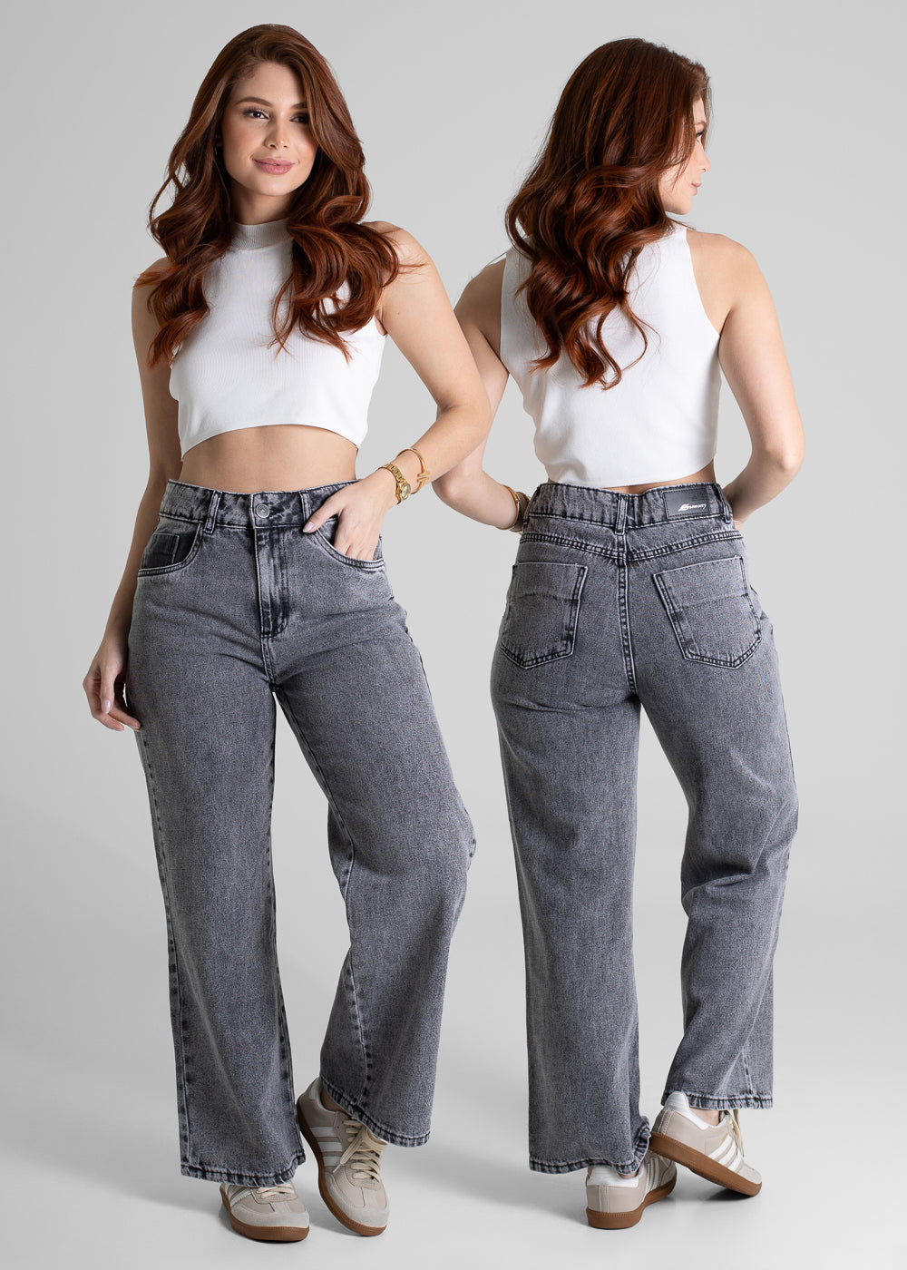 Calça Jeans Sawary Wide Leg Petit - 280578 PRETO