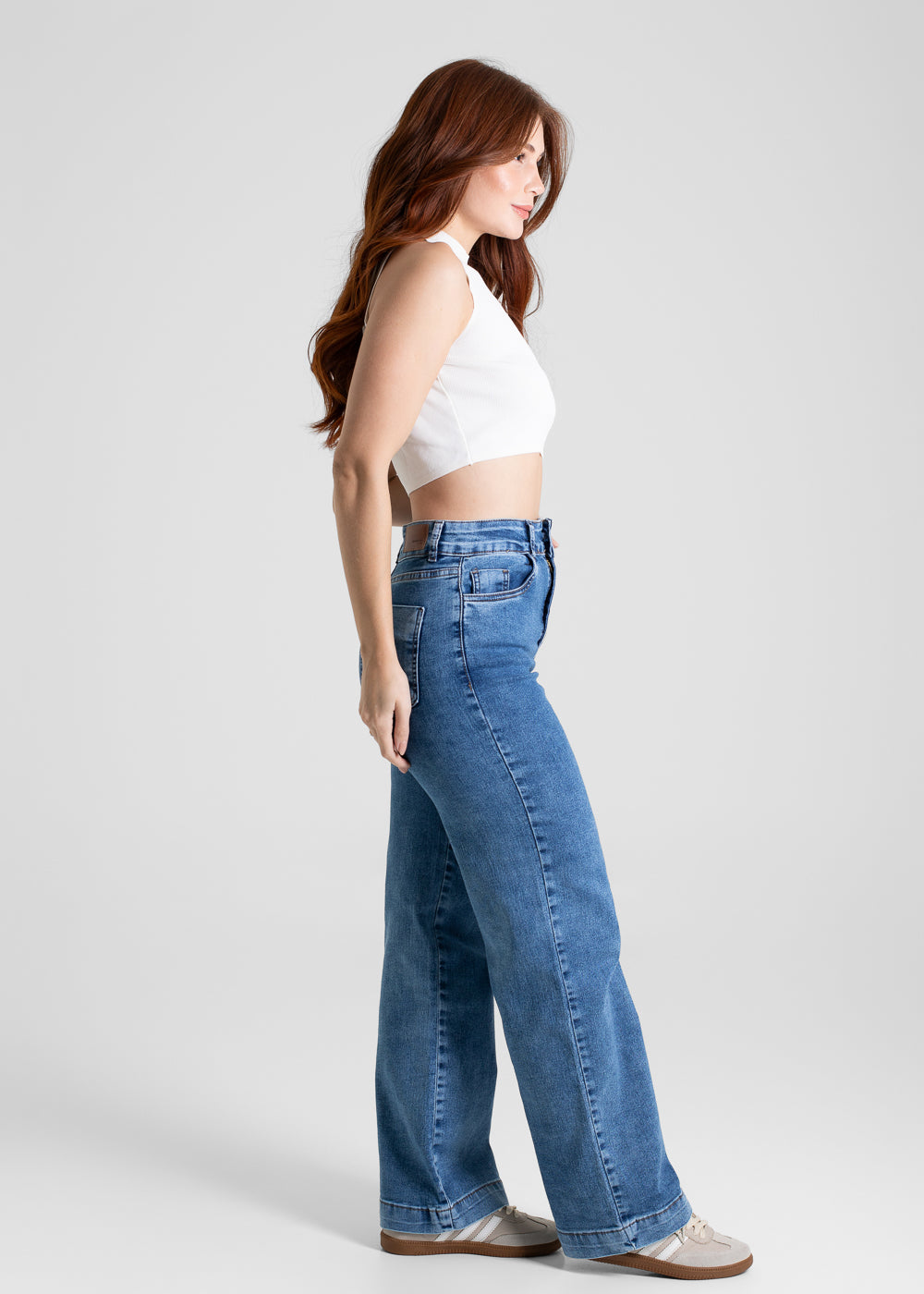 Calça Jeans Sawary Wide Leg Petit - 280586 AZUL