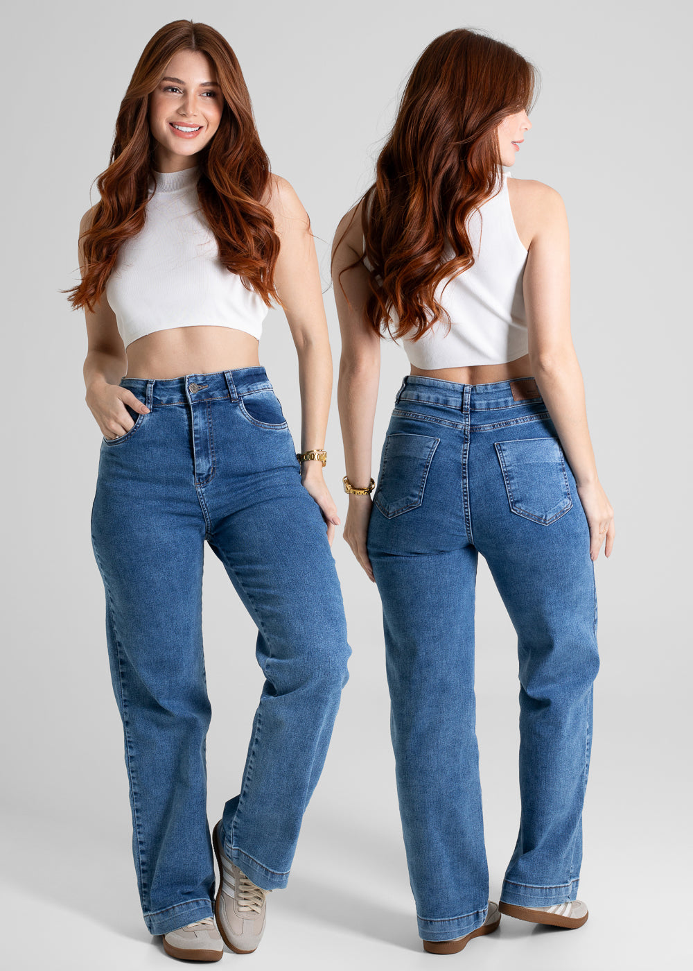 Calça Jeans Sawary Wide Leg Petit - 280586 AZUL