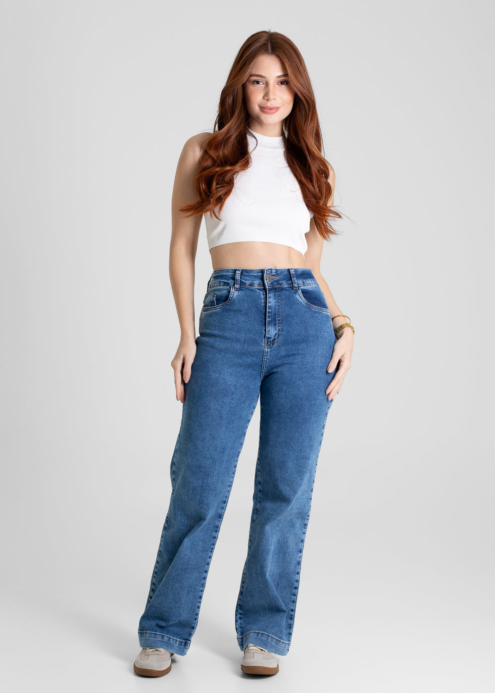 Calça Jeans Sawary Wide Leg Petit - 280586 AZUL