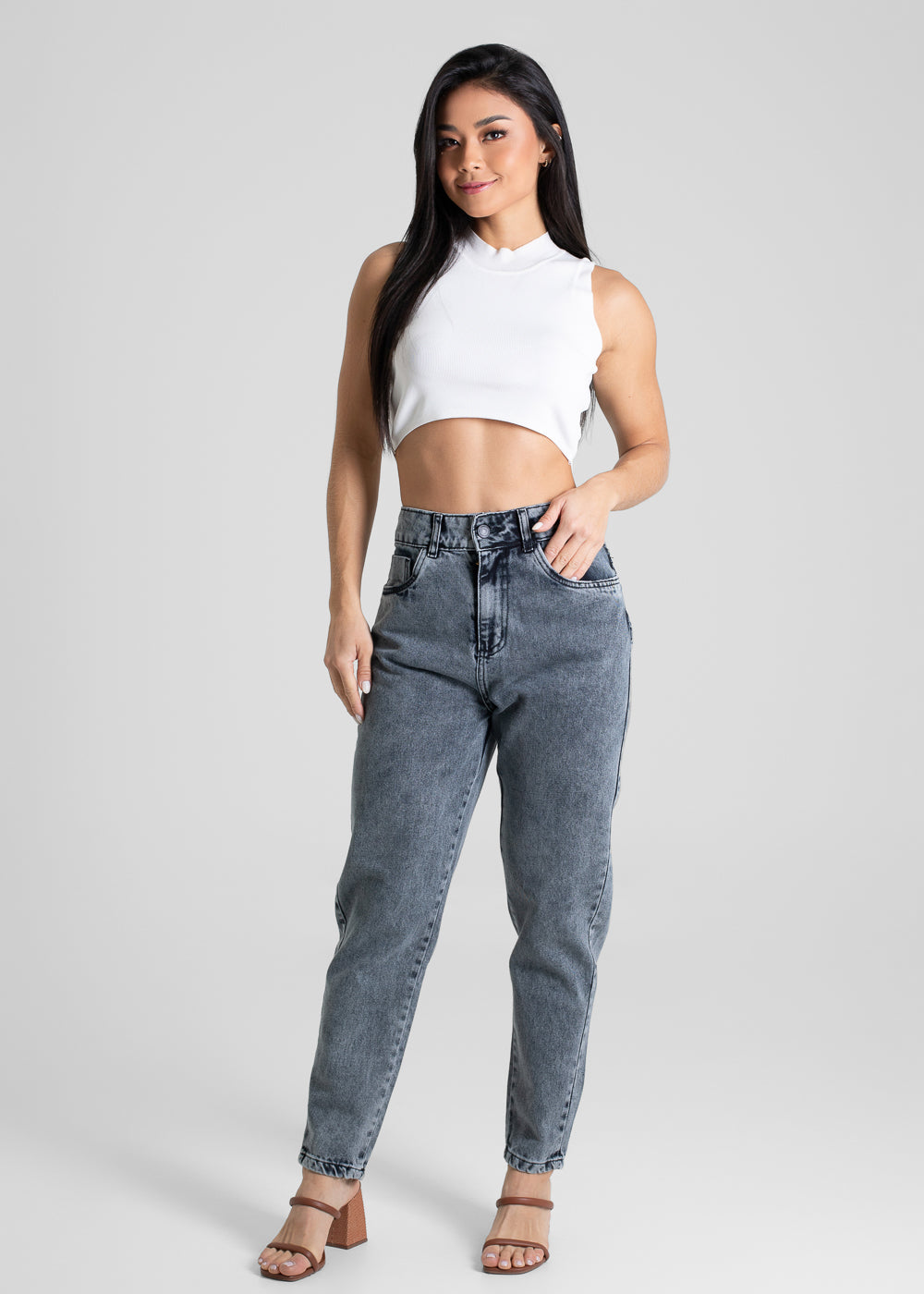 Calça Jeans Sawary Mom - 280593 PRETO