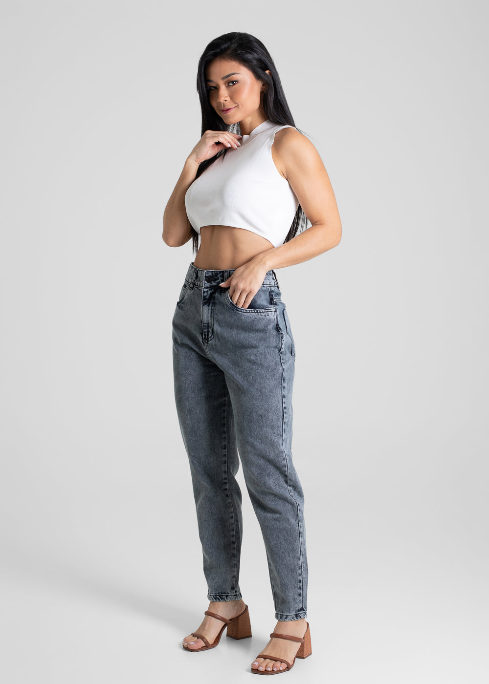 Calça Jeans Sawary Mom - 280593 PRETO