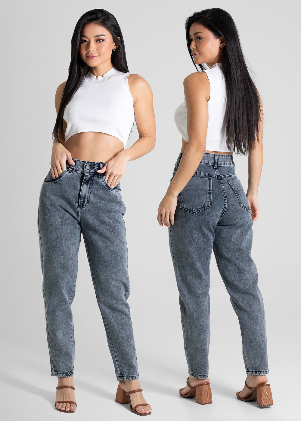 Calça Jeans Sawary Mom - 280593 PRETO