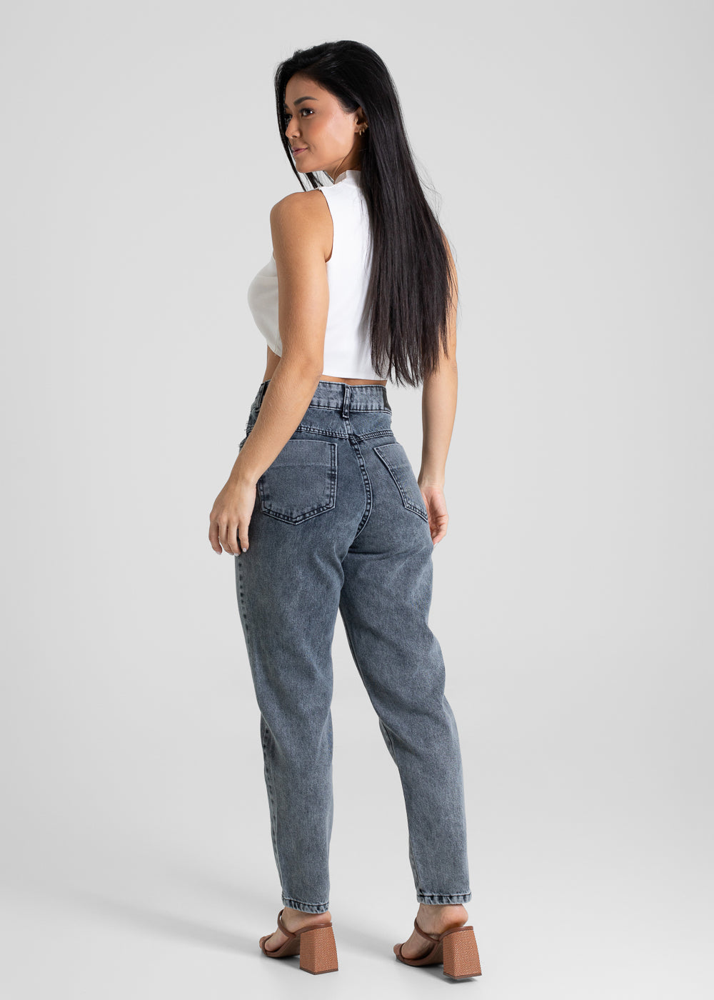 Calça Jeans Sawary Mom - 280593 PRETO