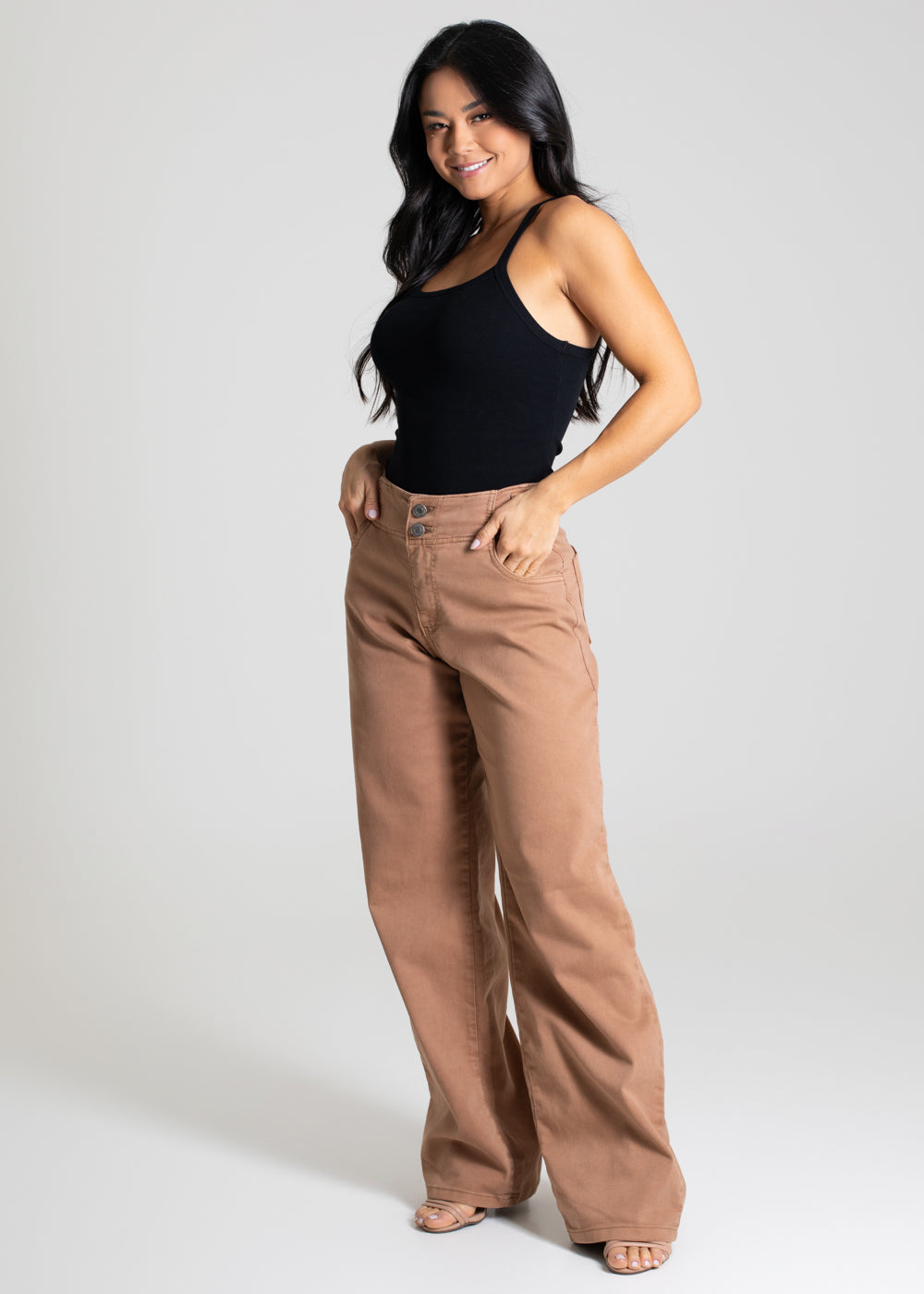 Calça Sarja Sawary Wide Leg - 280597 BEGE