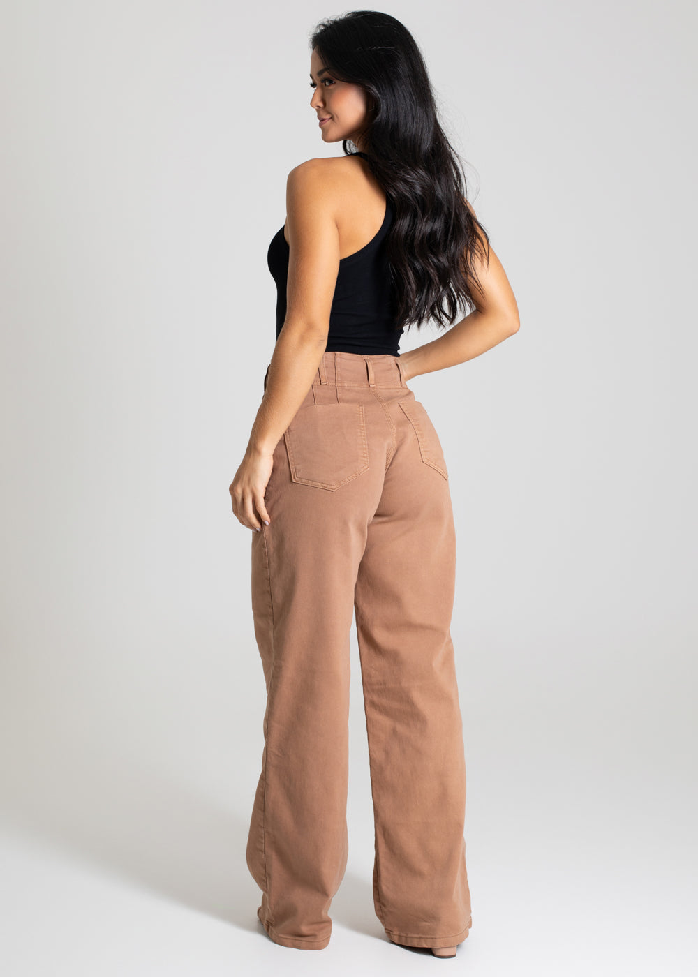 Calça Sarja Sawary Wide Leg - 280597 BEGE