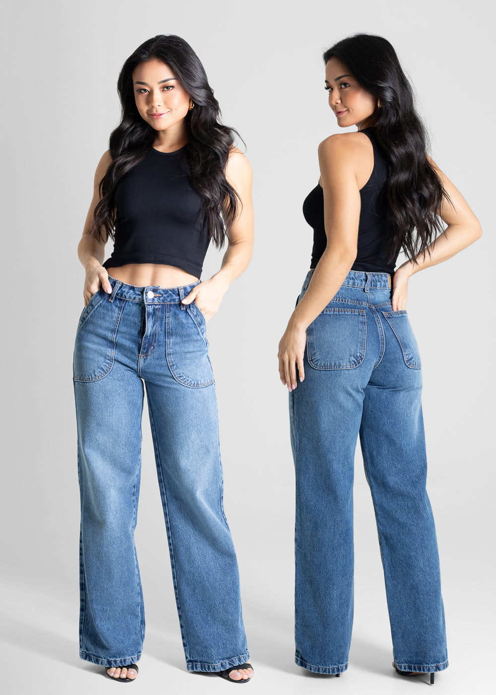 Calça Jeans Sawary Wide Leg - 280598 AZUL