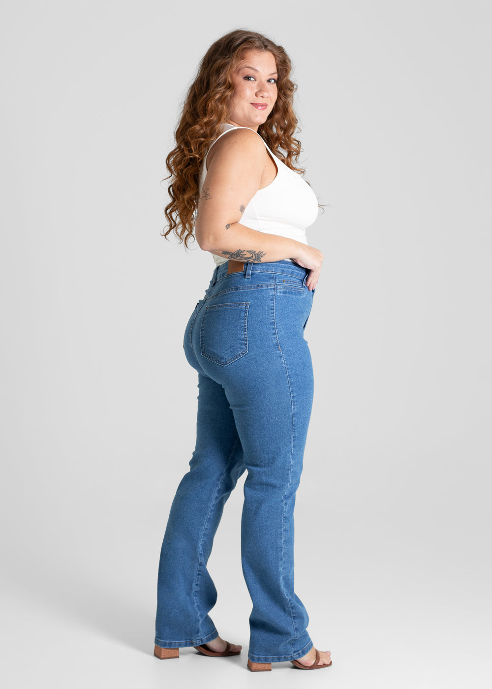 Calça Jeans Sawary Plus Size Reta - 280622 AZUL