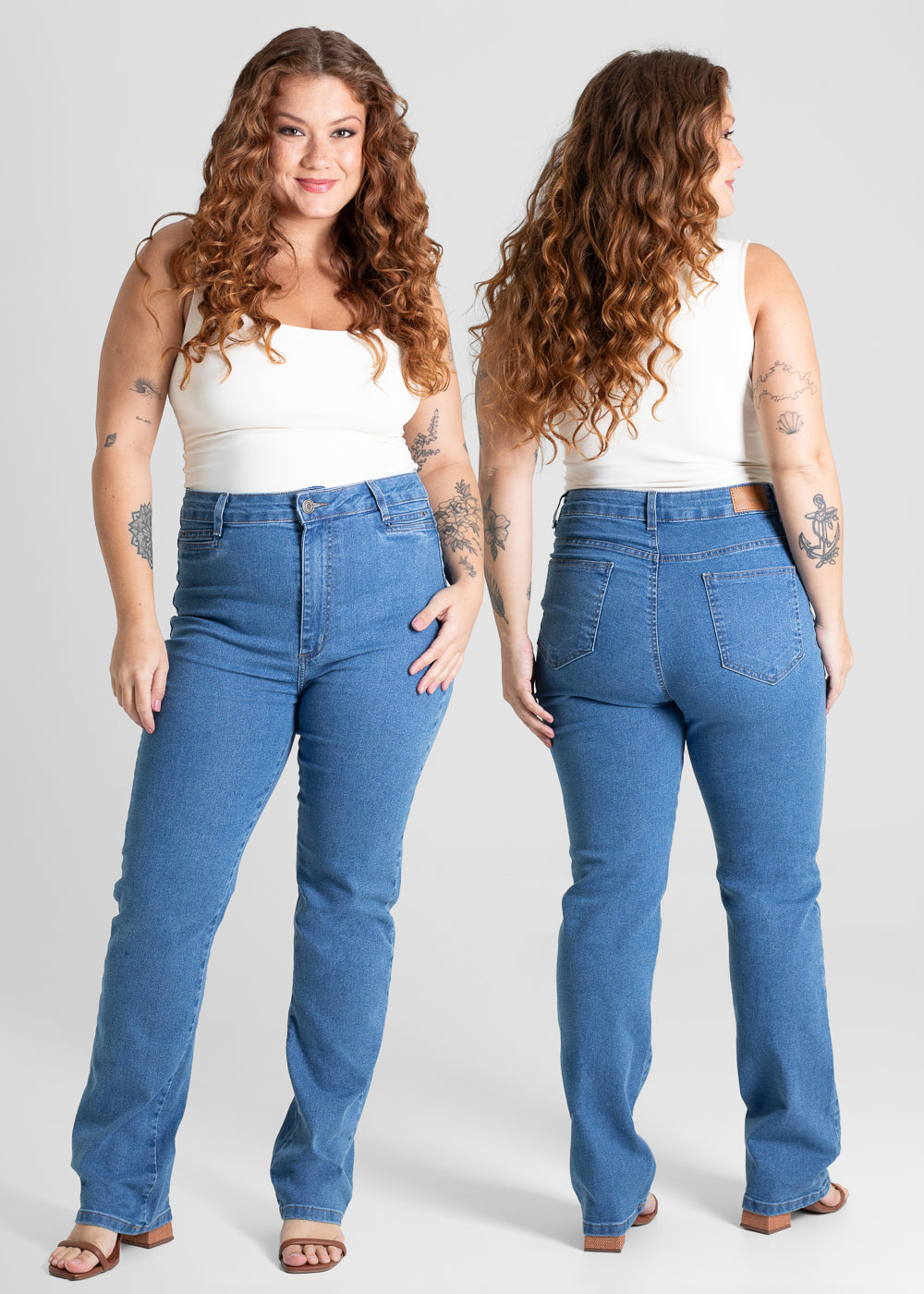 Calça Jeans Sawary Plus Size Reta - 280622 AZUL