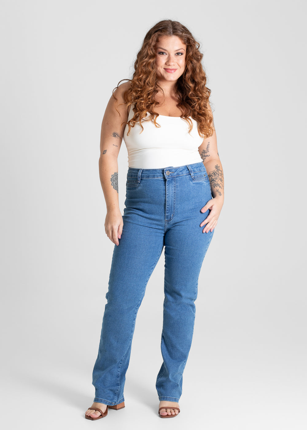 Calça Jeans Sawary Plus Size Reta - 280622 AZUL