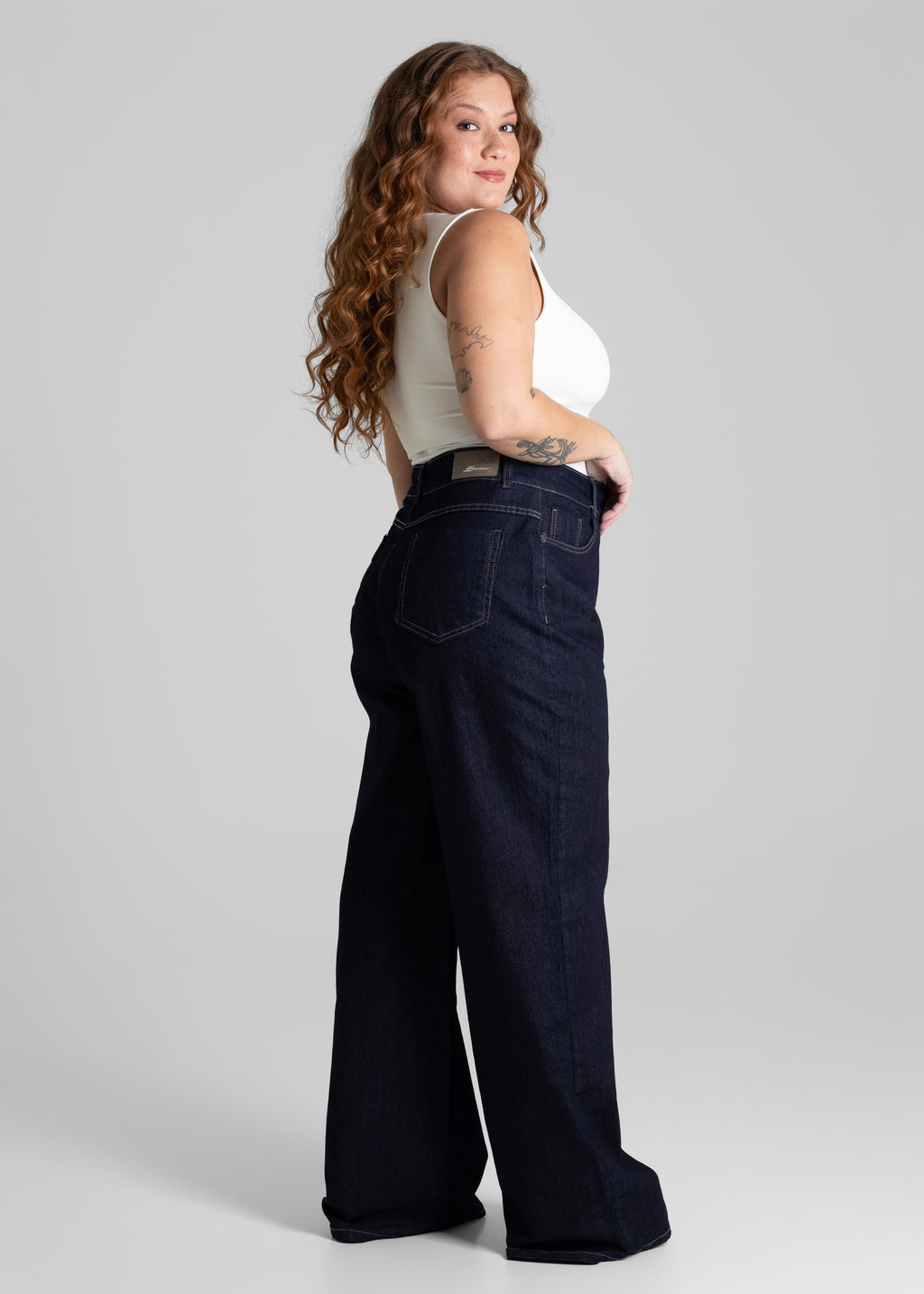 Calça Jeans Sawary Wide Leg Plus Size - 280628 AZUL