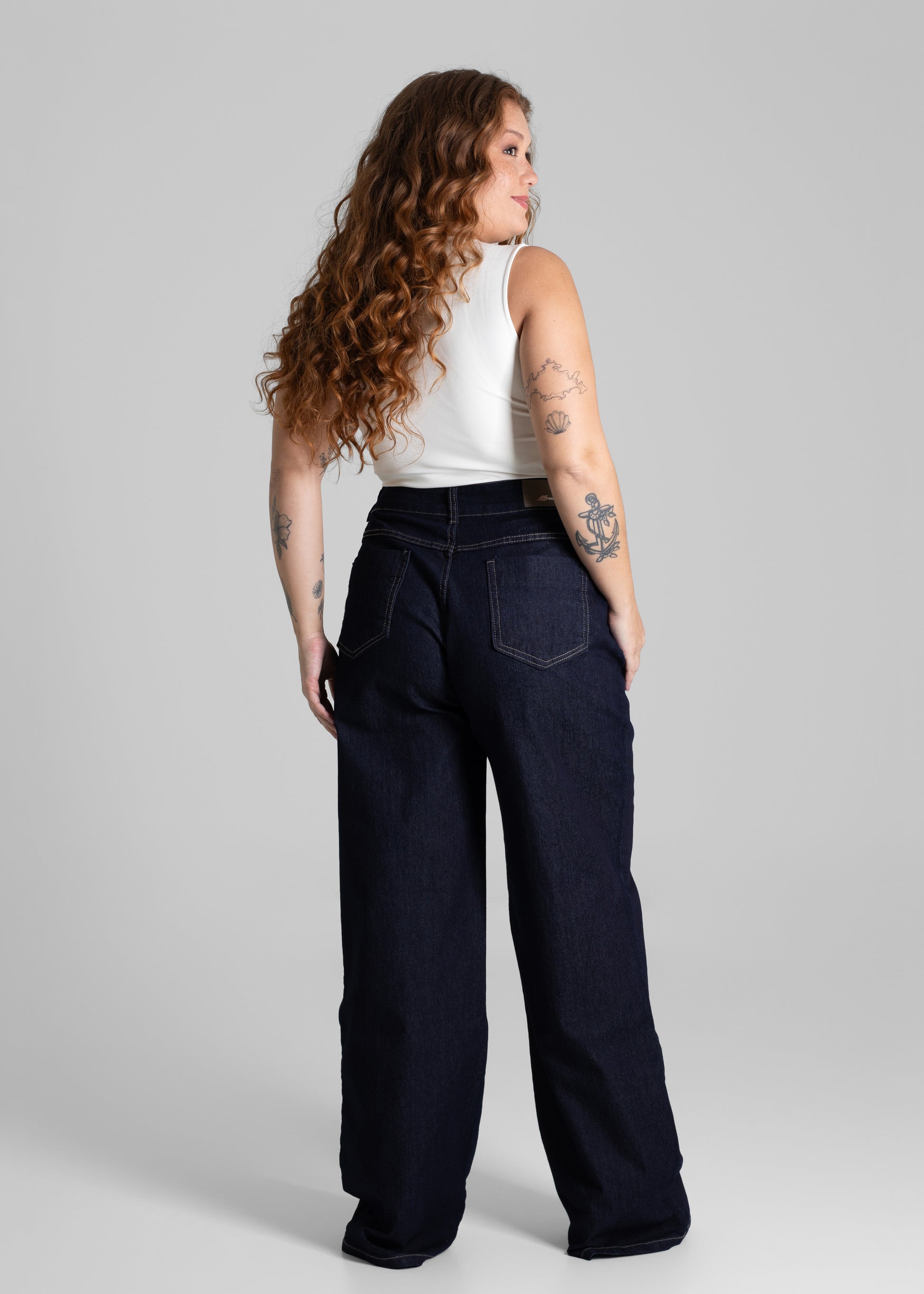 Calça Jeans Sawary Wide Leg Plus Size - 280628 AZUL