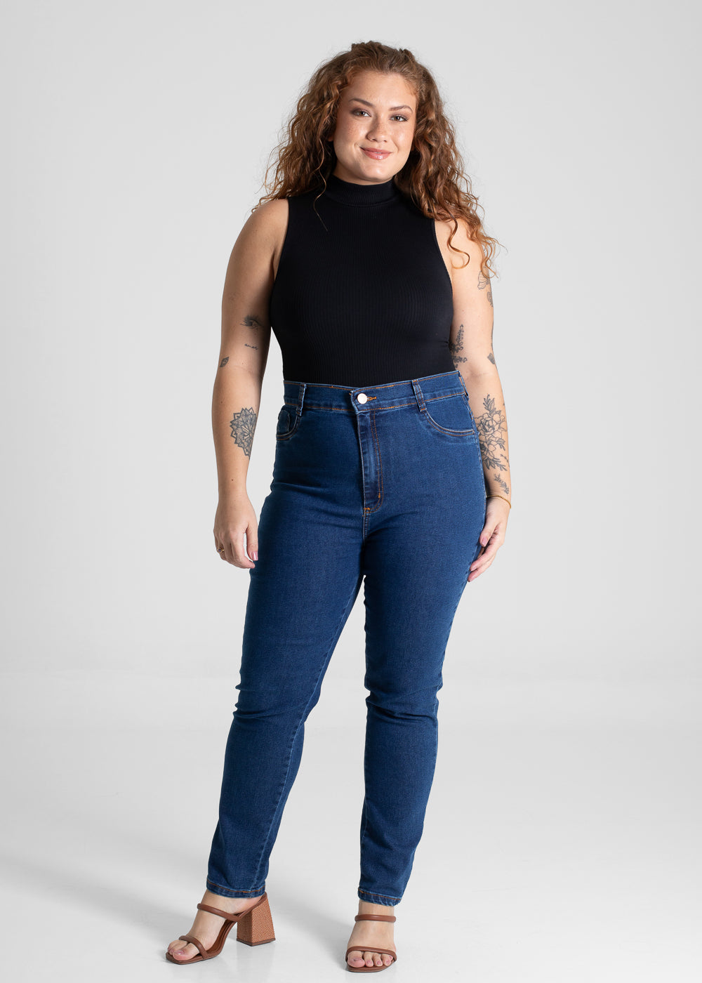 Calça Jeans Sawary Cigarrete Plus Size - 280632 AZUL