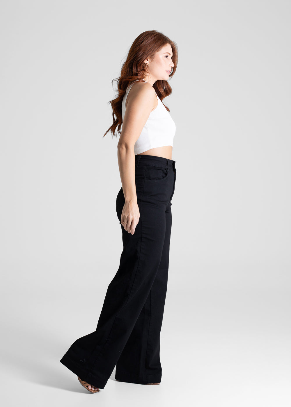 Calça Sarja Sawary Wide Leg - 280634 PRETO