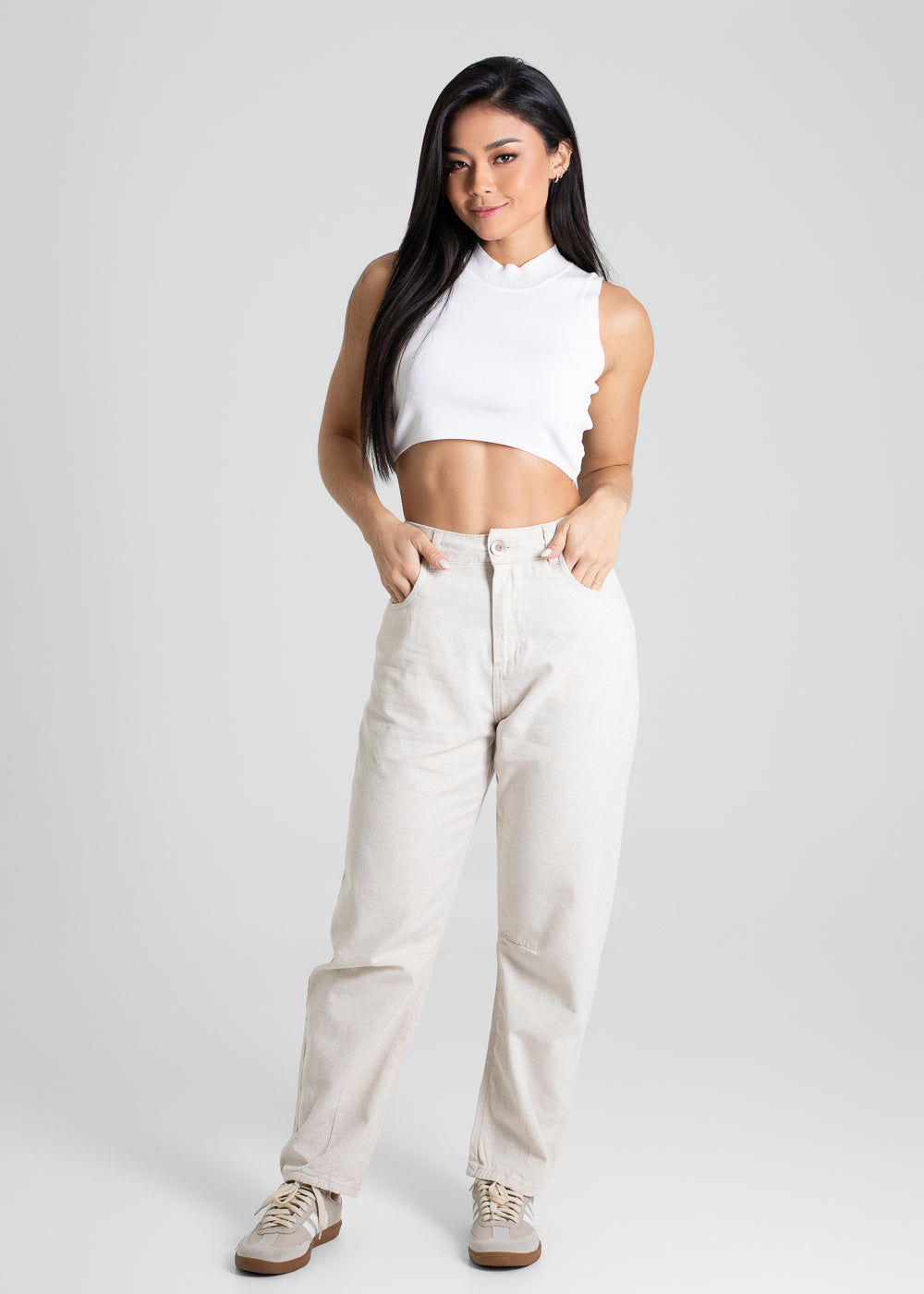 Calça Linho Sawary Barrel - 280648 OFF WHITE