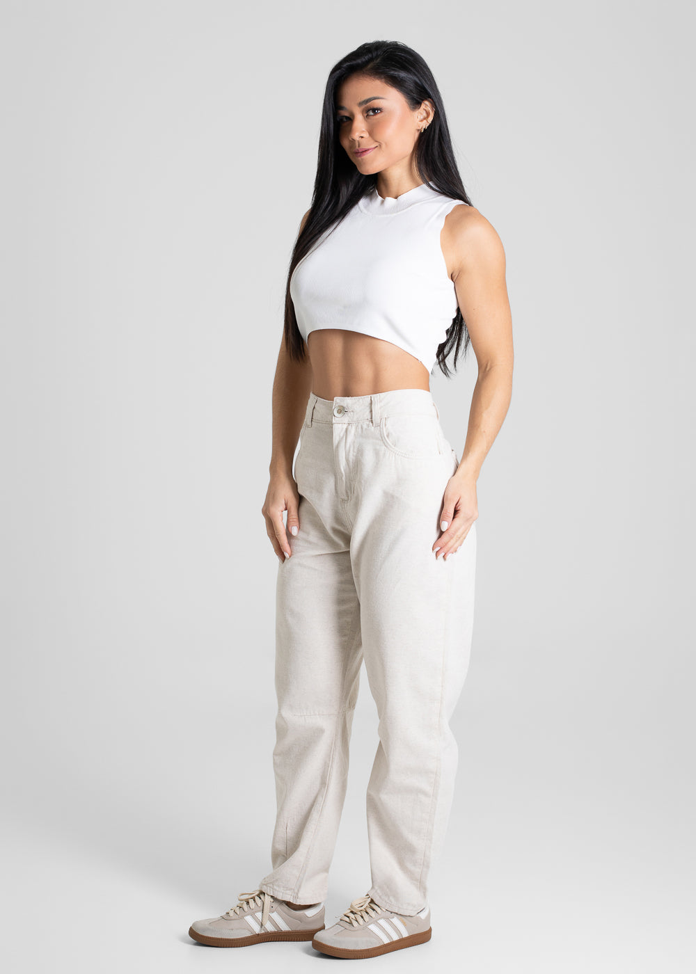 Calça Linho Sawary Barrel - 280648 OFF WHITE