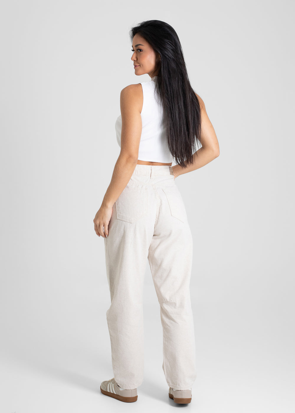 Calça Linho Sawary Barrel - 280648 OFF WHITE